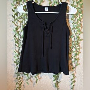 Old Navy black Lace-Up Tank Top
